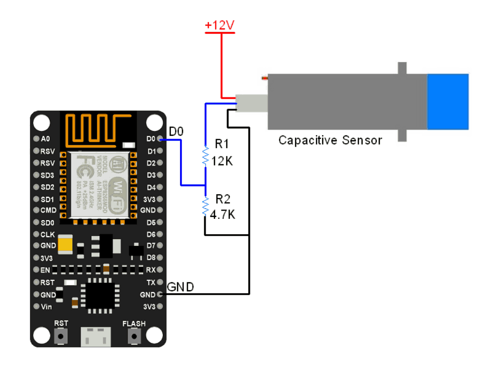 Capacitive Proximity Sensor Interfacing with NodeMCU NodeMCU